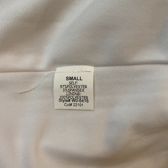 NWT Women's AQUA  MINI LASER CUT PARTY DRESS size S white $98 V-neck fully lined - Picture 12 of 12